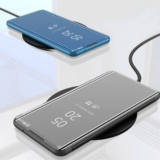SKALO Samsung A22 5G Clear View Mirror Lompakko - Violetti