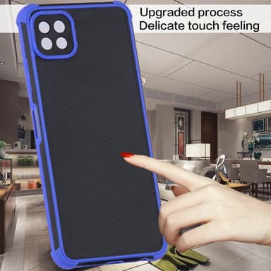 SKALO Samsung A22 5G Armor Hybrid Bumper Suojakuori - Sininen