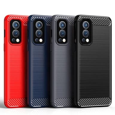 SKALO OnePlus Nord 2 Armor Carbon Iskunkestävä TPU suojakuori - Harmaa