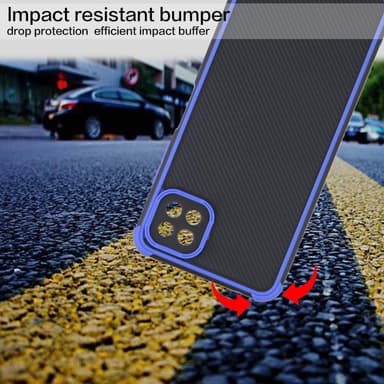 SKALO Samsung A22 5G Armor Hybrid Bumper Suojakuori - Sininen