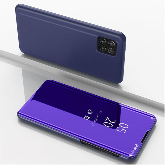 SKALO Samsung A22 5G Clear View Mirror Lompakko - Tumman violetti