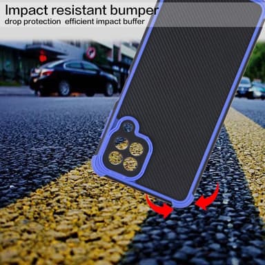 SKALO Samsung A22 4G Armor Hybrid Bumper Suojakuori - Sininen