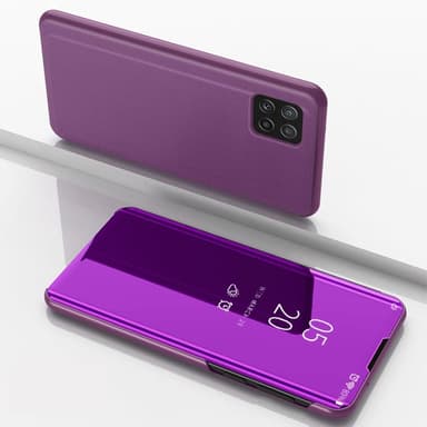 SKALO Samsung A22 5G Clear View Mirror Lompakko - Violetti