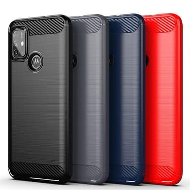 SKALO Moto G30 Armor Carbon Iskunkestävä TPU suojakuori - Harmaa
