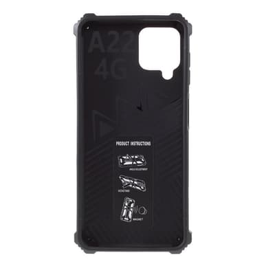 SKALO Samsung A22 4G Armor Phantom Hybrid Kuori - Musta