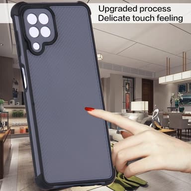 SKALO Samsung A22 4G Armor Hybrid Bumper Suojakuori - Musta
