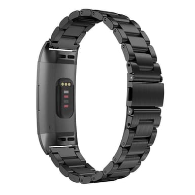 SKALO Teräsranneke Fitbit Charge 3/4 - Musta