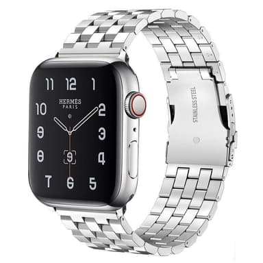 SKALO Nelikulmainen Teräsranneke Apple Watch 42/44/45/49mm - Hopea