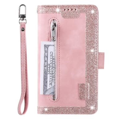 SKALO Samsung A22 5G Big Wallet Mokkanahkainen lompakkokotelo - Pinkki