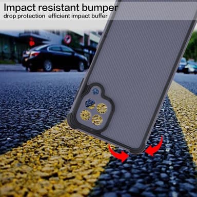 SKALO Samsung A22 4G Armor Hybrid Bumper Suojakuori - Musta