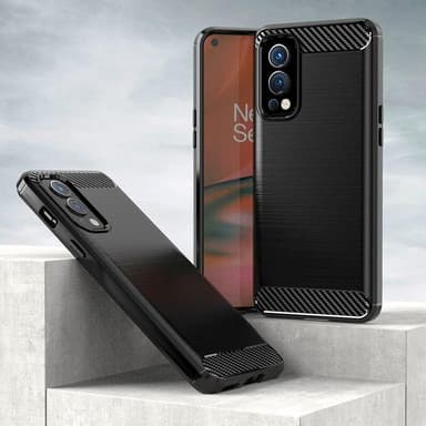 SKALO OnePlus Nord 2 Armor Carbon Iskunkestävä TPU suojakuori - Harmaa
