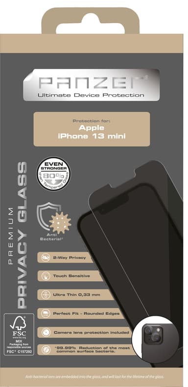 Panzer Full-Fit Privacy 2-way iPhone 13 mini näytönsuoja