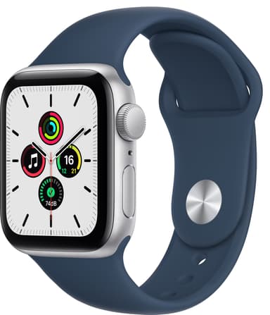 Apple Watch SE 40 mm GPS (hopeinen alu./syv. sin. sport-ranneke)