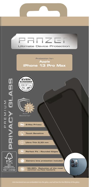 Panzer Full-Fit Privacy 2-way iPhone 13 Pro Max näytönsuoja