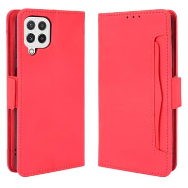 SKALO Samsung A22 4G 6-lokeroa Lompakkokotelo - Punainen