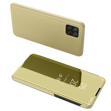 SKALO Samsung A22 5G Clear View Mirror Lompakko - Kulta