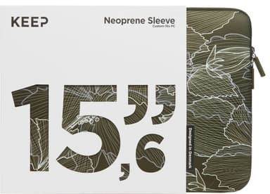 KEEP 15,6" Neoprene suojatasku (Ivy Green Flower)