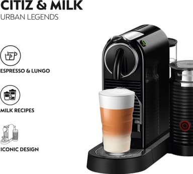 NESPRESSO® CitiZ & Milk kapselikeitin, DeLonghi EN267BAE (musta)