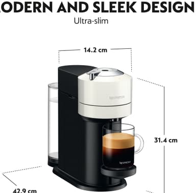 NESPRESSO® Vertuo Next kapselikeitin, DeLonghi ENV120 (musta/valkoin.)
