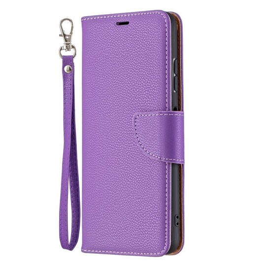 SKALO Samsung A22 5G Premium Litchi Lompakkokotelo - Violetti