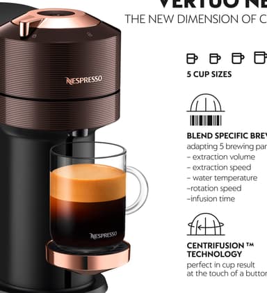 NESPRESSO® Vertuo Next kapselikeitin, DeLonghi ENV120 (musta/ruskea)