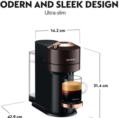 NESPRESSO® Vertuo Next kapselikeitin, DeLonghi ENV120 (musta/ruskea)