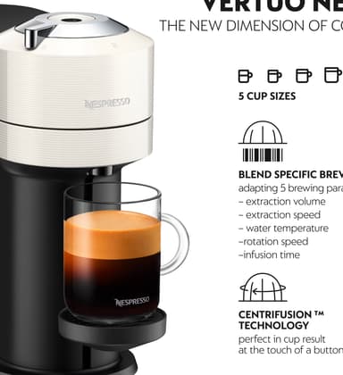 NESPRESSO® Vertuo Next kapselikeitin, DeLonghi ENV120 (musta/valkoin.)