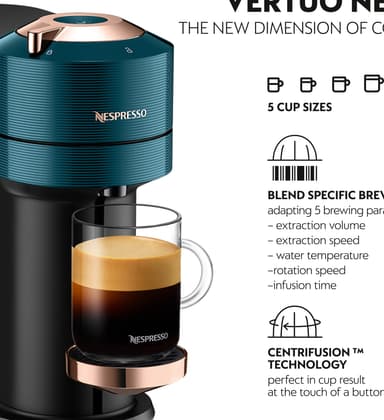 NESPRESSO® Vertuo Next kapselikeitin, DeLonghi ENV120VA (Luxury Teal)