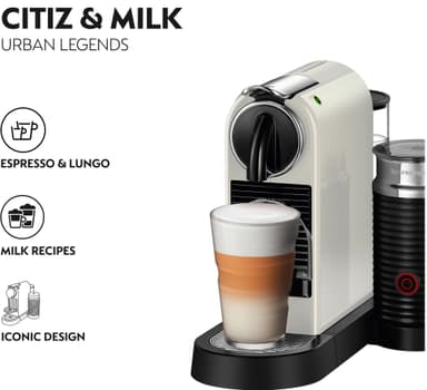 NESPRESSO® CitiZ & Milk kapselikeitin, DeLonghi EN267WAE (valkoinen)