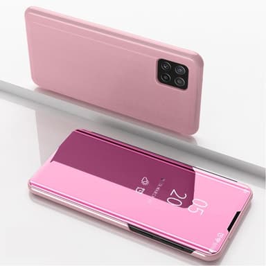 SKALO Samsung A22 5G Clear View Mirror Lompakko - Pinkki
