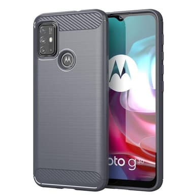 SKALO Moto G30 Armor Carbon Iskunkestävä TPU suojakuori - Harmaa