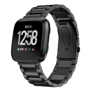 SKALO Teräsranneke Fitbit Versa 3 - Musta
