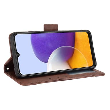 SKALO Samsung A22 5G 6-lokeroa Lompakkokotelo - Ruskea