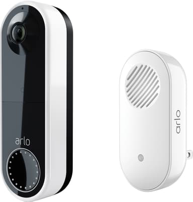 Arlo Wire-free Video Doorbell video-ovikello + Arlo Chime V2 soittoke.