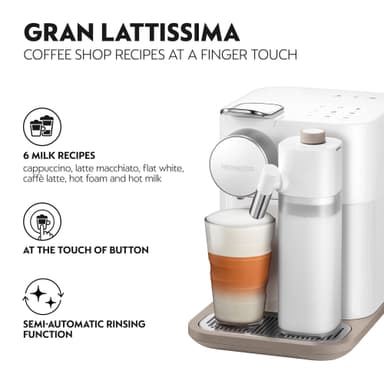 NESPRESSO® Gran Lattissima kapselikeitin, DeLonghi EN650W (valkoinen)