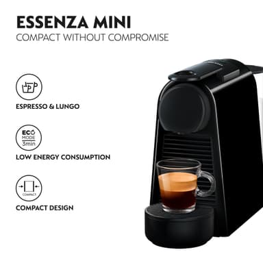 NESPRESSO® Essenza Mini kapselikeitin, DeLonghi EN85B (musta)