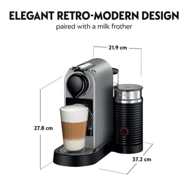 NESPRESSO® CitiZ&Milk kapselikeitin, Krups XN761B10WP (hopea)