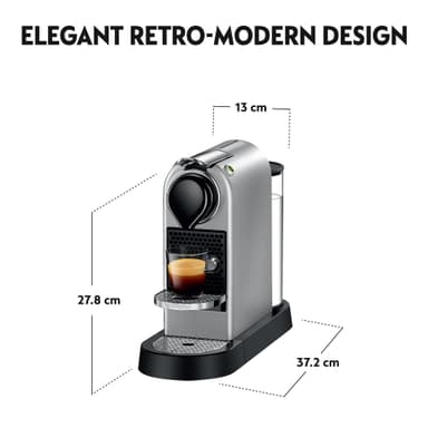 NESPRESSO® CitiZ kapselikeitin, Krups XN741B10WP (hopea)