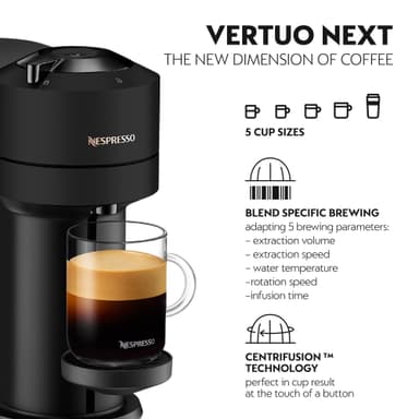 NESPRESSO® Vertuo Next kapselikeitin, DeLonghi ENV120BM (mattamusta)