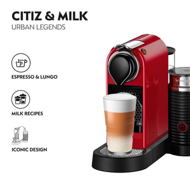 NESPRESSO® CitiZ&Milk kapselikeitin, Krups XN761510WP (punainen)