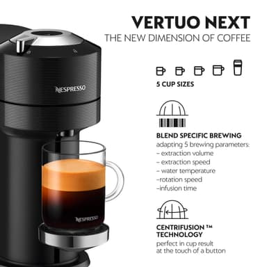 NESPRESSO® Vertuo Next by Krups kapselikeitin XN910810WP (musta)