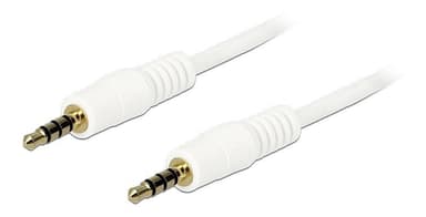 DeLOCK -äänikaapeli, 3,5 mm, 4 -nastainen ha - ha, 24 AWG, 3 metriä, valkoinen