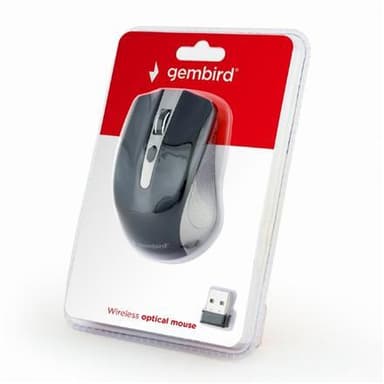 Gembird MUSW-4B-04-GB 2,4 GHz: n langaton optinen hiiri, USB, langaton yhteys, avaruusharmaa/musta