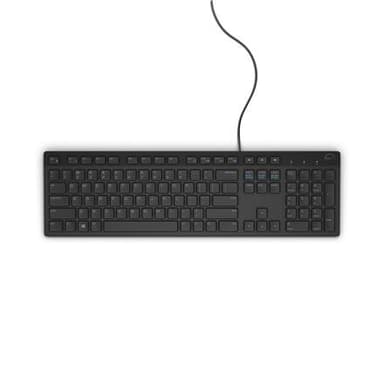 Dell KB216 Multimedia, langallinen, näppäimistöasettelu EN, musta, US International, numeronäppäimistö, 503 g