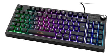 DELTACO GAMING TKL -kalvopelinäppäimistö, RGB, Iso -Britannia, musta