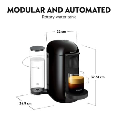 NESPRESSO® VertuoPlus by Krups kapselikeitin XN903810WP (Ink Black)
