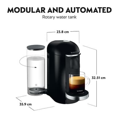 NESPRESSO® VertuoPlus Deluxe by Krups kapselikeitin XN900810WP (musta)