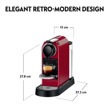 NESPRESSO® CitiZ kapselikeitin, Krups XN741510WP (punainen)