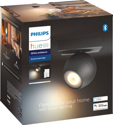 Philips Hue Buckram spottivalo (musta)