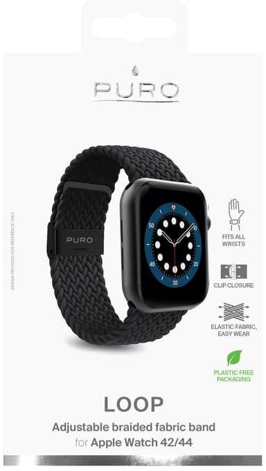 Puro Apple Watch 38-41 mm Loop ranneke (musta)
